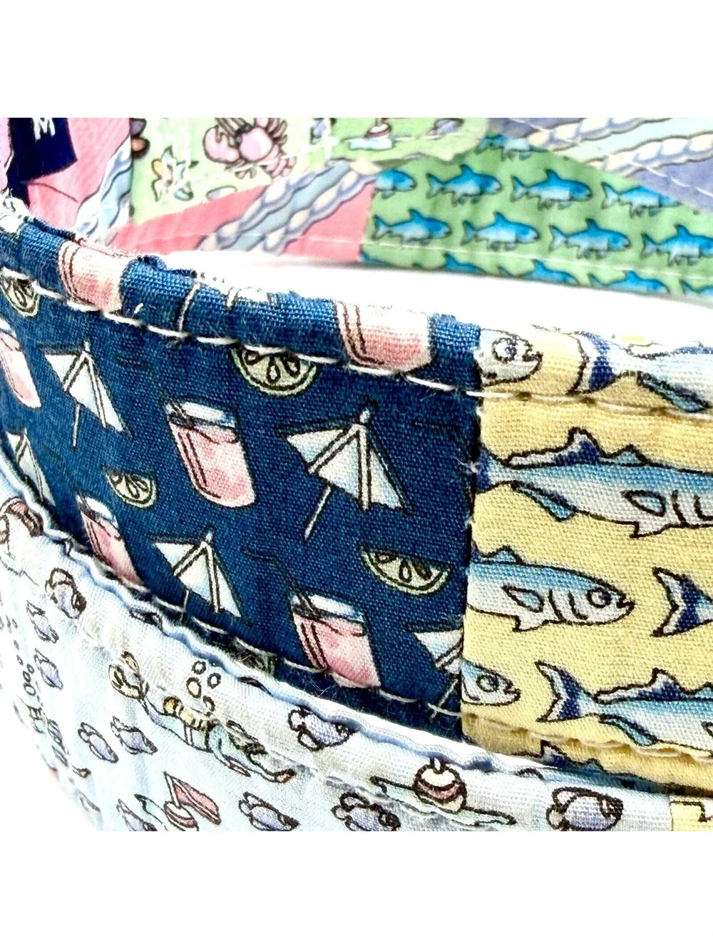 Vineyard Vines Pink Blue Cotton Patchwork D-Ring Belt